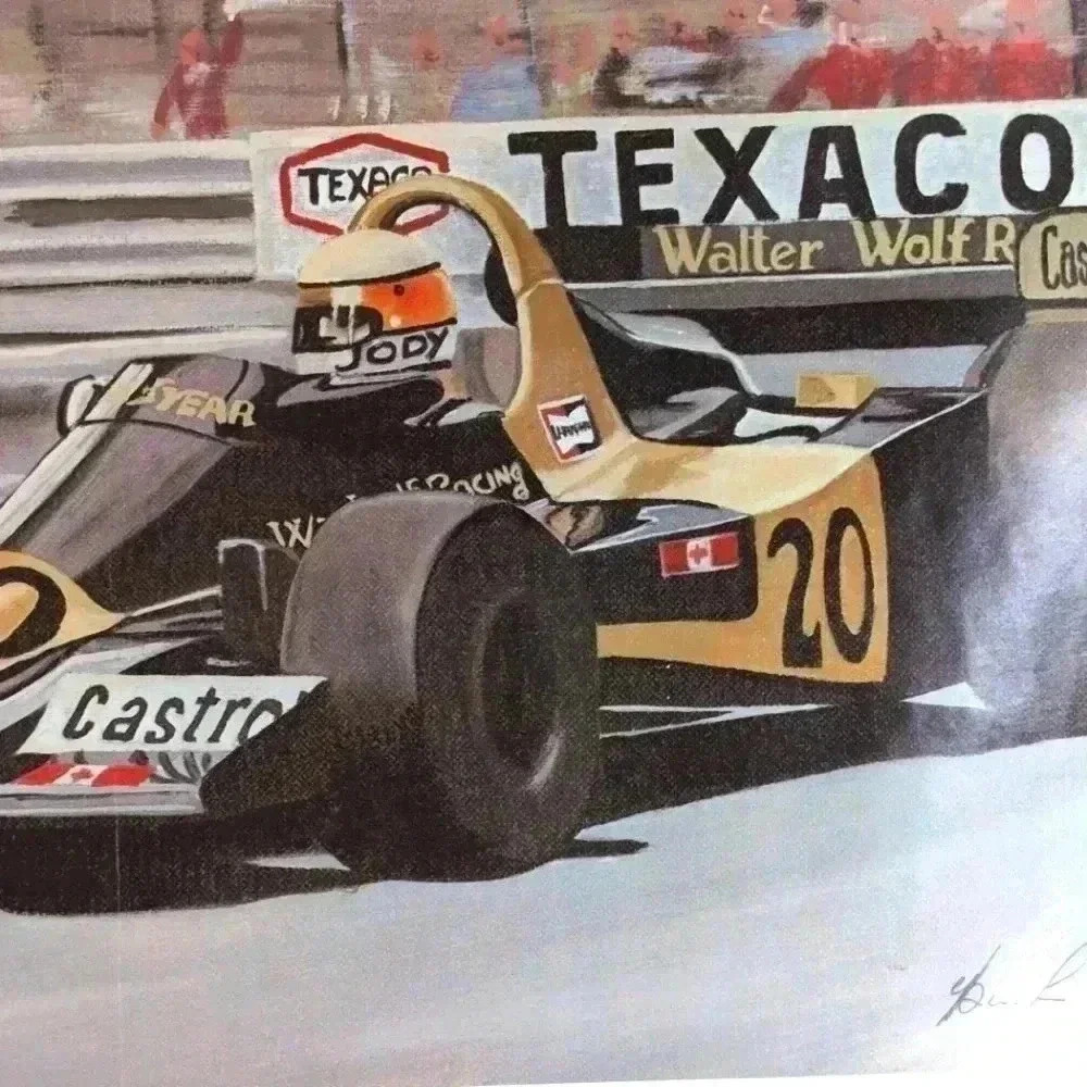 Walter Wolf Racing Jody Scheckter signed numbered print Wolf Ford #20 1977